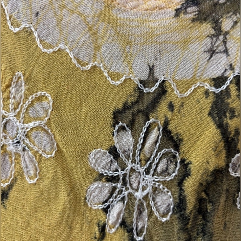 Sakkas Yellow Alexis Embroidered Long Sleeveless Floral Caftan - Picture 8 of 11